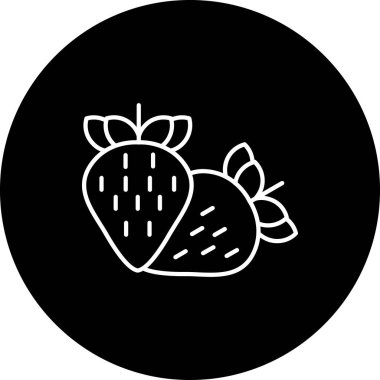 vektör çilek simgesi illüstrasyonu