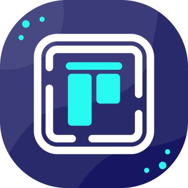 Mavi ve beyaz bir ikonun vektör illüstrasyonu