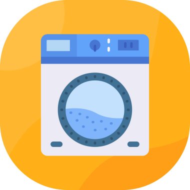 çamaşır makinesi simgesi. Basit resimleme