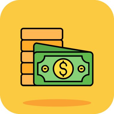 Dolar vektörü düz renk simgesi