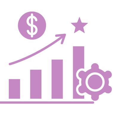 Dolar büyüme vektörü simgesi