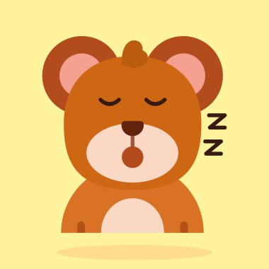 Tatlı uyuyan oyuncak ayı. çizgi film karakteri