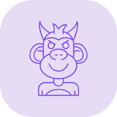 Maymun. Web simgesi basit illüstrasyon