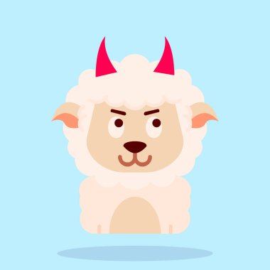 Koyun hayvan ikonu. Hayvan konsepti. vektör illüstrasyonu