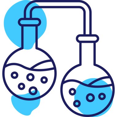 Kimyasal deney laboratuvar simgesi - taslak biçimi