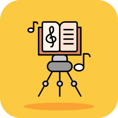 müzik kitabı simgesi renk ana hatları vektörü