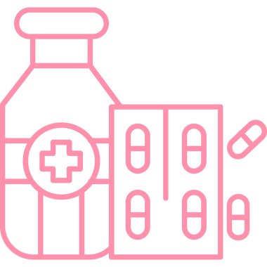 şişe tıbbı sağlık ikonu ana hatları biçiminde