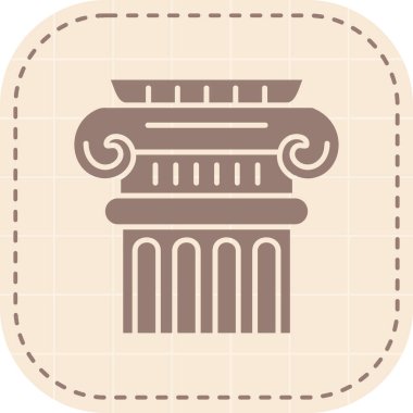 Yunan sütun simgesi, basit vektör illüstrasyonu