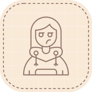 Üzgün kadın vektör simgesi