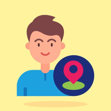 Man konumu pin konumu vektör illüstrasyonu