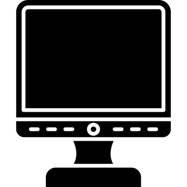 Ekran simgesi, vektör illüstrasyonlu bilgisayar monitörü