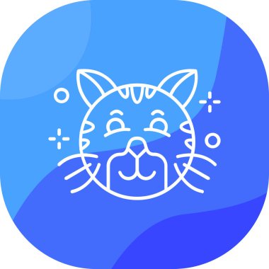 kedi simgesi beyaz arkaplanda izole edilmiş modaya uygun düz biçimli.