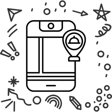 Modern akıllı telefon simgesinin vektör çizimi