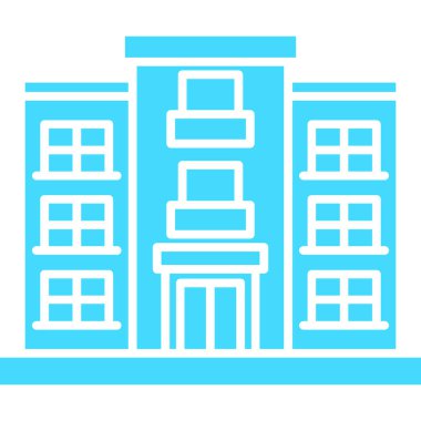 Hastane binası ikonu. Web için hastane vektör simgelerinin özet çizimi