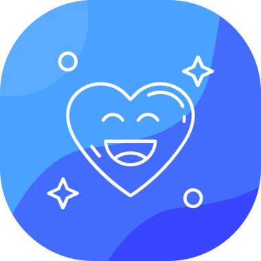 bir gülümseme ikon vektör tasarımı ile kalp