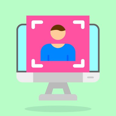 Video konferansı. düz simge tasarımı