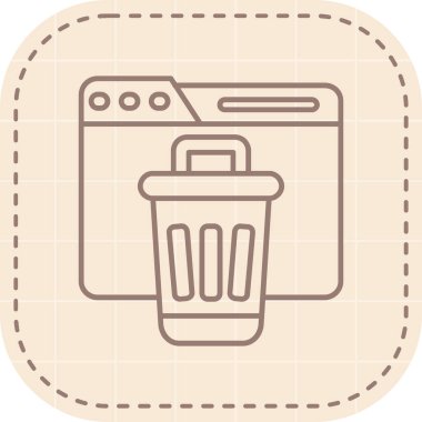 Çöp kutusu simgesi, vektör illüstrasyonu