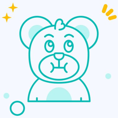 Ayıcık çizgi simgesi beyaz arkaplanda izole edildi. Renkli taslak konsepti. vektör