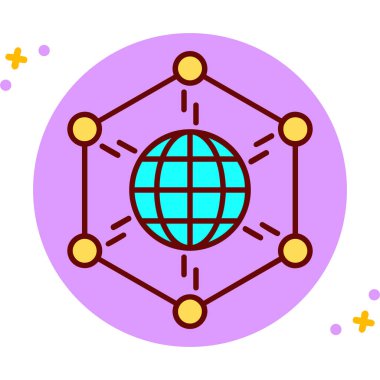 küresel ağ simgesi. genel genel vektör simgesi renk ağını izole et