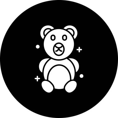 Bir daire üzerinde izole edilmiş ayı simgesinin vektör çizimi