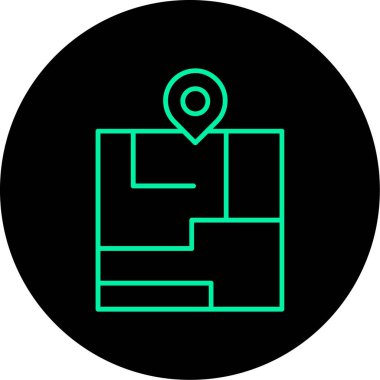 Eşsiz GPS konum vektörü sembol simgesi