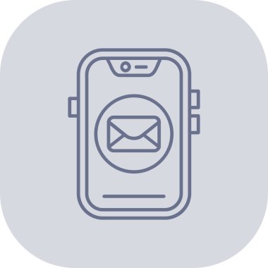 cep telefonu ince satır simgesi, e- posta ve posta, posta işareti, vektör grafikleri, beyaz arkaplan üzerinde doğrusal desen, 10 eps.