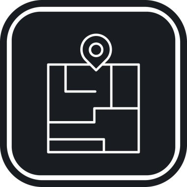 harita simgesi vektör illüstrasyonu