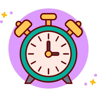 Saat, zaman simgesi, vektör illüstrasyonu