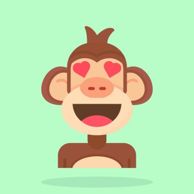 Mutlu yüzlü maymun karakteri