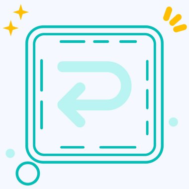 Mavi arkaplanda izole edilmiş ana hatları yeniden düzenle. Rötuş işareti. vektör.