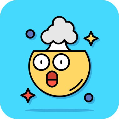 Büyük bulutlu mutlu yüz çizgi film karakteri. şirin vektör illüstrasyonu.