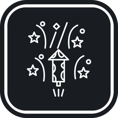 Havai fişekler. Web simgesi basit illüstrasyon