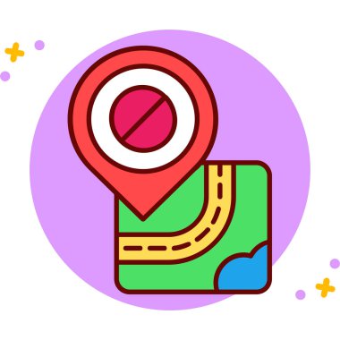 konum haritası simgesi, vektör illüstrasyonu