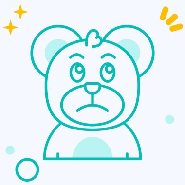 Çizgi ayı simgesi beyaz arkaplanda izole edildi. Renkli taslak konsepti. vektör.