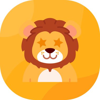 Sevimli aslan çizgi film tasarımı