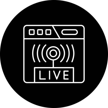 Canlı Haber Kabartma Vektör Simgesi Tasarımı