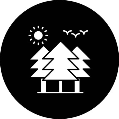 Orman simgesi işaret vektör illüstrasyonu 