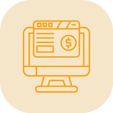 Dolar simgesi olan modern dizüstü bilgisayarın vektör çizimi