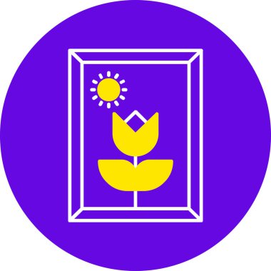 Bir ayçiçeği simgesinin vektör illüstrasyonu