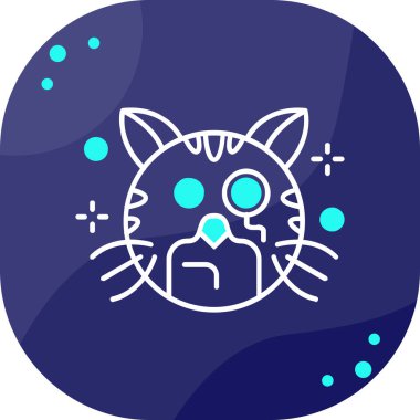 çizgi kedi simgesi beyaz arkaplanda izole edildi. Renkli konsept. vektör.