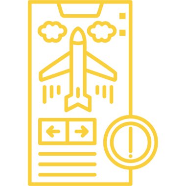 Uçak yolculuğu için yer ayırtma simgesi - taslak biçimi