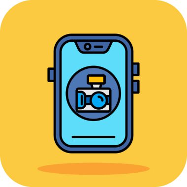 Kamera fotoğraf makinesi renk ikonu vektörü. Kamera kamerası işareti. izole edilmiş sembol çizimi