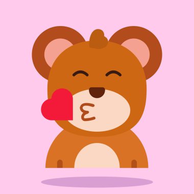 sevimli ayı ile kalp.