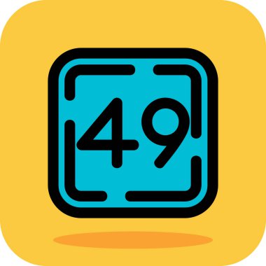 6 numaralı izole edilmiş mavi renk simgesinin vektör çizimi.