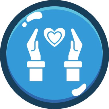 sevgi bakımı el yuvarlak vektör simgesi