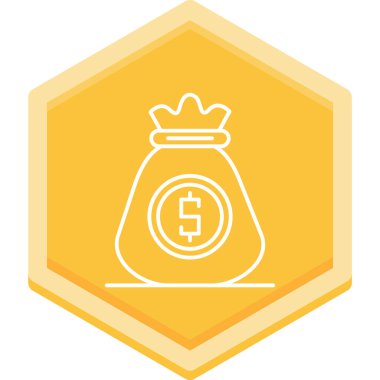 çanta çanta dolar para simgesi düz stil