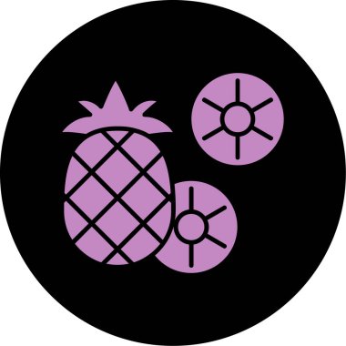 Ananas. Web simgesi basit illüstrasyon