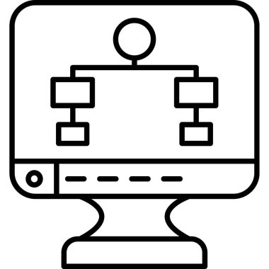 Bilgisayar sunucusu simgesi. Beyaz arkaplanda izole edilmiş web tasarımı için Bilgisayar sunucu ikonu