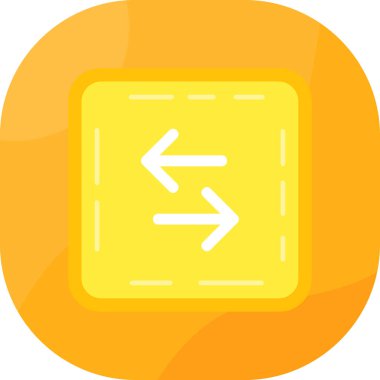 Sarı ve mavi okların izole edilmiş tek bir ikonunun vektör çizimi