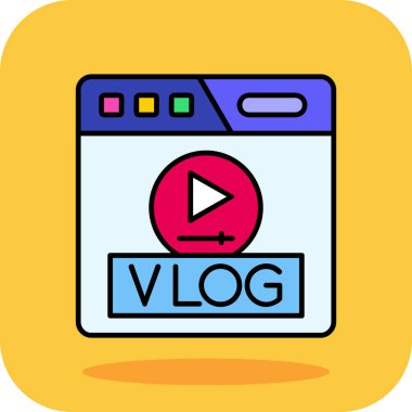 Video oynatıcı simgesi düz stil. vektör illüstrasyonu.